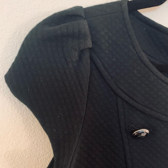 Juicy Couture Quilted Black Shift Dress with Gold Buttons - M - Picture 3 of 6